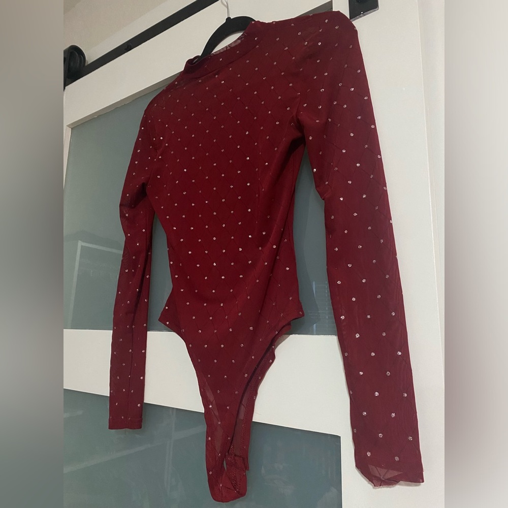 Sheer & Sparkly Long-sleeve Bodysuit